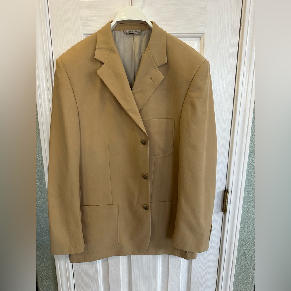TravelSmith Men's Beige 40R Silk Cotton Jacket